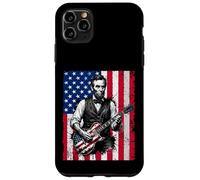 Funny Abraham Lincoln Guitare Drapeau USA Coque pour iPhone 11 Pro Max