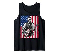 Funny Abraham Lincoln Guitare Drapeau USA Débardeur
