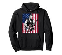 Funny Abraham Lincoln Guitare Drapeau USA Sweat à Capuche