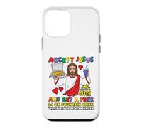 Funny Accept Jesus Pizza Meme Religieuse Satire Humour Coque pour iPhone 12 Mini