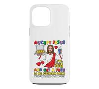Funny Accept Jesus Pizza Meme Religieuse Satire Humour Coque pour iPhone 13 Pro Max