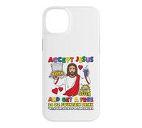 Funny Accept Jesus Pizza Meme Religieuse Satire Humour Coque pour iPhone 14 Plus