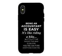 Funny Accountant Bike on Fire Humour Sarcastic Finance Design Coque pour iPhone X/XS