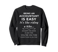 Funny Accountant Bike on Fire Humour Sarcastic Finance Design Sweatshirt