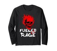 Funny Adult Humor, Skull on Fire Fueled by Rage Manche Longue