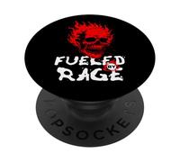 Funny Adult Humor, Skull on Fire Fueled by Rage PopSockets PopGrip Adhésif