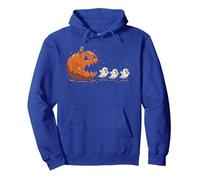 Funny Adventure Halloween Citrouille Mangeant des fantômes Sweat à Capuche, Unisexe pour Adultes, Bleu Royal, XL