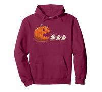 Funny Adventure Halloween Citrouille Mangeant des fantômes Sweat à Capuche, Unisexe pour Adultes, Marron, XL
