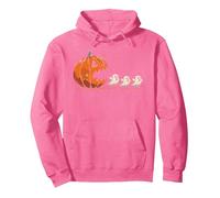 Funny Adventure Halloween Citrouille Mangeant des fantômes Sweat à Capuche, Unisexe pour Adultes, Rose Vif, XL
