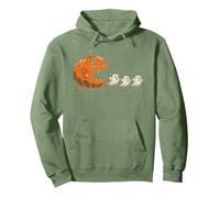 Funny Adventure Halloween Citrouille Mangeant des fantômes Sweat à Capuche, Unisexe pour Adultes, Vert Sauge, XL