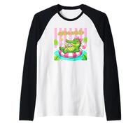 Funny After While Crocodile Rose rayé Manche Raglan