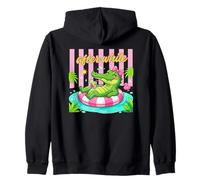 Funny After While Crocodile Rose rayé Sweat à Capuche