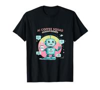 Funny AI Coffee Squad Powered by Algorithms - Cute Sci-FI T-Shirt