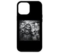 Funny Alien and Bigfoot Selfie UFO Rock on Sign Sasquatch Coque pour iPhone 12 Pro Max