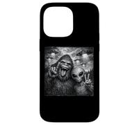 Funny Alien and Bigfoot Selfie UFO Rock on Sign Sasquatch Coque pour iPhone 14 Pro Max