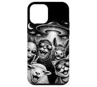 Funny Alien Bigfoot Cat UFO Selfie Cryptid Animaux Coque pour iPhone 12 Mini