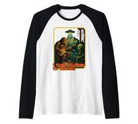 Funny Alien Bigfoot UFO I Don't Believe in Humans Cryptid Manche Raglan