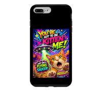 Funny Alien Cat Flying Saucer Graffiti Artwork Cartoon Coque pour iPhone 7 Plus/8 Plus