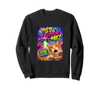Funny Alien Cat Flying Saucer Graffiti Artwork Cartoon Sweatshirt