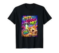 Funny Alien Cat Flying Saucer Graffiti Artwork Cartoon T-Shirt Graphique avec Valeur, Homme, Noir, S