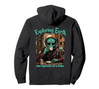 Funny Alien Exploring Earth Espresso Lover Coffee, Italie Sweat à Capuche