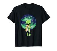 Funny Alien Hugging Cat UFO Mignon T-Shirt