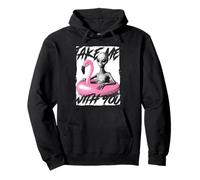 Funny Alien in Flamingo Float Take Me with You Sarcastique Sweat à Capuche
