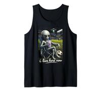 Funny Alien Soccer I Live Here Meme Boba Tea Design Débardeur