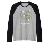 Funny Alien Soccer I Live Here Meme Boba Tea Design Manche Raglan