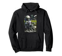 Funny Alien Soccer I Live Here Meme Boba Tea Design Sweat à Capuche