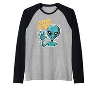 Funny Alien Stop Looking at Me for Space Humour Manche Raglan