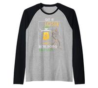 Funny Alien UFO Abduction Bigfoot Yeti Get in Loser Manche Raglan