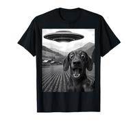 Funny Alien UFO Teckel Abduction Selfie T-Shirt