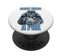 Funny Alpha Wolf Daddy a Besoin d'un Disc Golf par Meme Cringe PopSockets PopGrip Adhésif