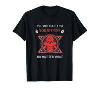 Funny Alpha Wolf, Je Te protégerai, Chaton, Quoi qu'il Arrive T-Shirt Graphique avec Valeur, Homme, Noir, M
