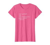 Funny Am I Perfect? No. Am I Trying to be a Better Person? T-Shirt, Femme, Rose Chiné, XL