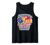 Funny America Boxing Lion - Rouge Blanc Boxe Débardeur