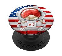 Funny American Flag Themed Grumpy GNOME for Men Space Lovers PopSockets PopGrip Adhésif