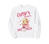 Funny Angel Cocktail Heart Valentine Humour Graphique Sweatshirt