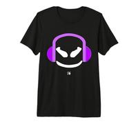 Funny AngryFace Mauve avec écouteurs Violet T-Shirt Haut de Gamme