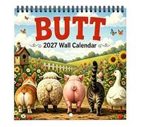 Funny Animal Butt Theme Paper Planner - Cute 12 Monthly Calendar | Writable Date Grids 2027 Cute Animal Calendar for Family, School, Appointment, Home, Dorm, Bedroom, Hotel, Shop
