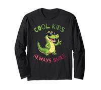 Funny Animal Cool Kids Always Smile, Crocodile Alligator Manche Longue