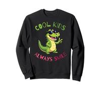 Funny Animal Cool Kids Always Smile, Crocodile Alligator Sweatshirt
