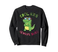 Funny Animal Cool Kids Always Smile, Crocodile Alligator Sweatshirt