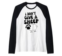 Funny Animal Lover Lamb Pun I Don't Give a Sheep Manche Raglan
