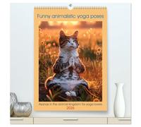 Funny animalistic yoga poses (High Quality Premium Wall Calendar 2026 DIN A2 portrait),CALVENDO 12 Month Wall Calendar: Asanas in the animal kingdom for yoga lovers