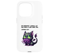Funny Anime Cthulu Cat Monster Cute Cat Meme Kawaii Horror Coque pour iPhone 15 Pro