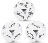 Funny Anniversary Steel Gifts Dice Position Dice Game for Adults Gifts for Couples Bridal Shower Gift for Him Her Men Decision Dices Adult Party Gifts Iron Gift for Husband Wife Boyfriend (3PCS)