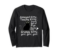 Funny Annoyed Kitty Touchy Kitty Grognon Pelote de Fourrure Manche Longue