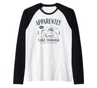Funny Apparently, I Like Swimming Swim Swimmer Swimmer Manche Raglan